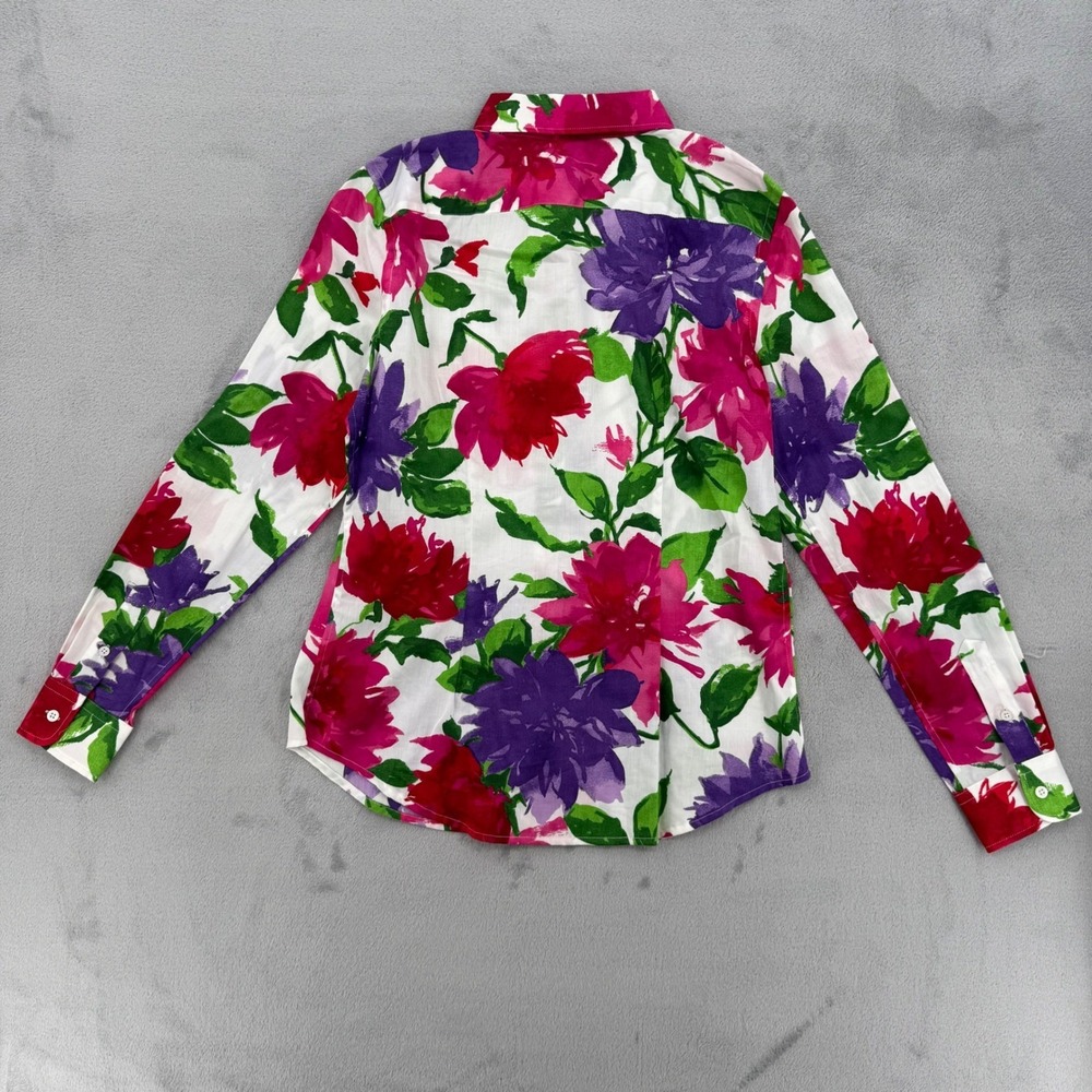 Lauren Ralph Lauren Petite Floral Cotton Button Down Shirt Womens Petite XS - Picture 8 of 12
